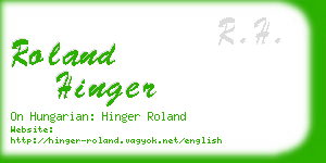 roland hinger business card